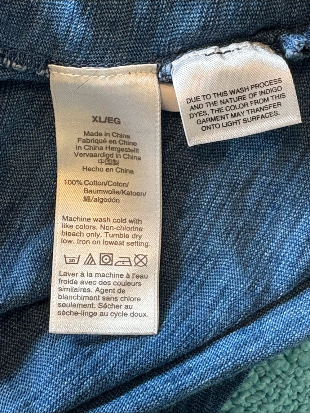 Madewell Heathered Indigo Dolman Sleeve Pocket Tee | 100% Cotton | Size XL - Picture 6 of 8